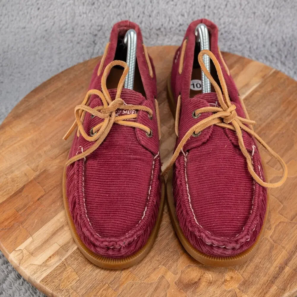 SPERRY Red Maroon Corduroy Boat Shoes‎ Mens Size 10 M